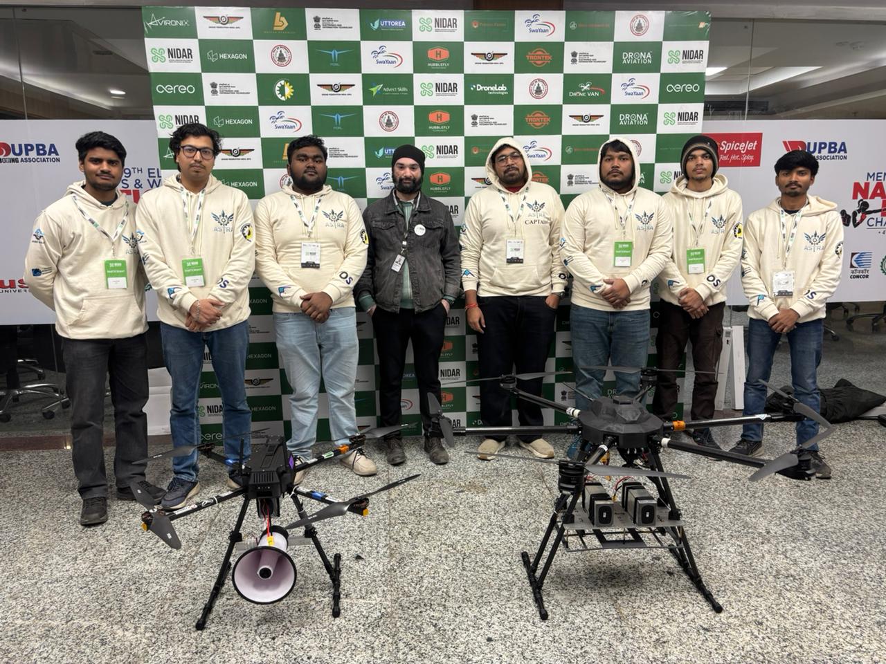Engineering team with drones at NIDAR event